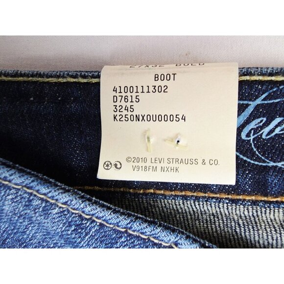 Levi's Size 27X32 Womens Bootcut Bold Curve Modern Fit Blue Denim Logo Jeans NWT - Picture 12 of 15